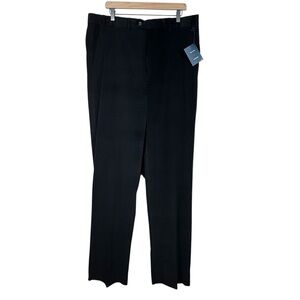 New with Tags Enro Black Classic Flat Front Straight Leg Corduroy Pants Size 40